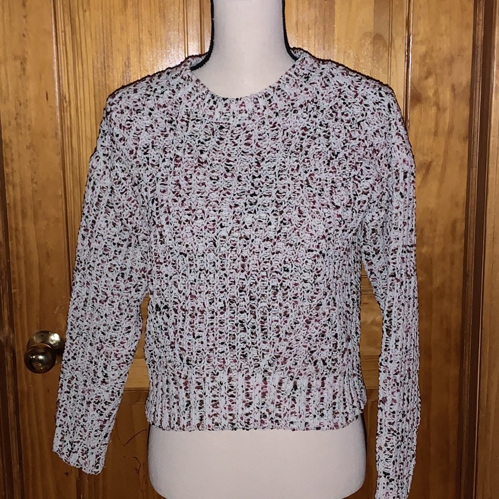 Hippie Rose Speckled Chunky Knit Crop Sweater XS